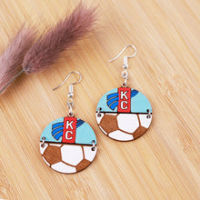 Load image into Gallery viewer, KC Current Soccer Wood Earrings