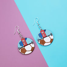 Load image into Gallery viewer, KC Current Soccer Wood Earrings