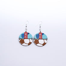 Load image into Gallery viewer, KC Current Soccer Wood Earrings
