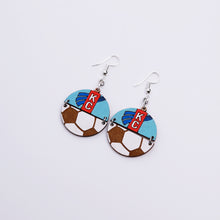 Load image into Gallery viewer, KC Current Soccer Wood Earrings