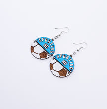 Load image into Gallery viewer, Sporting KC Wood Soccer Earrings