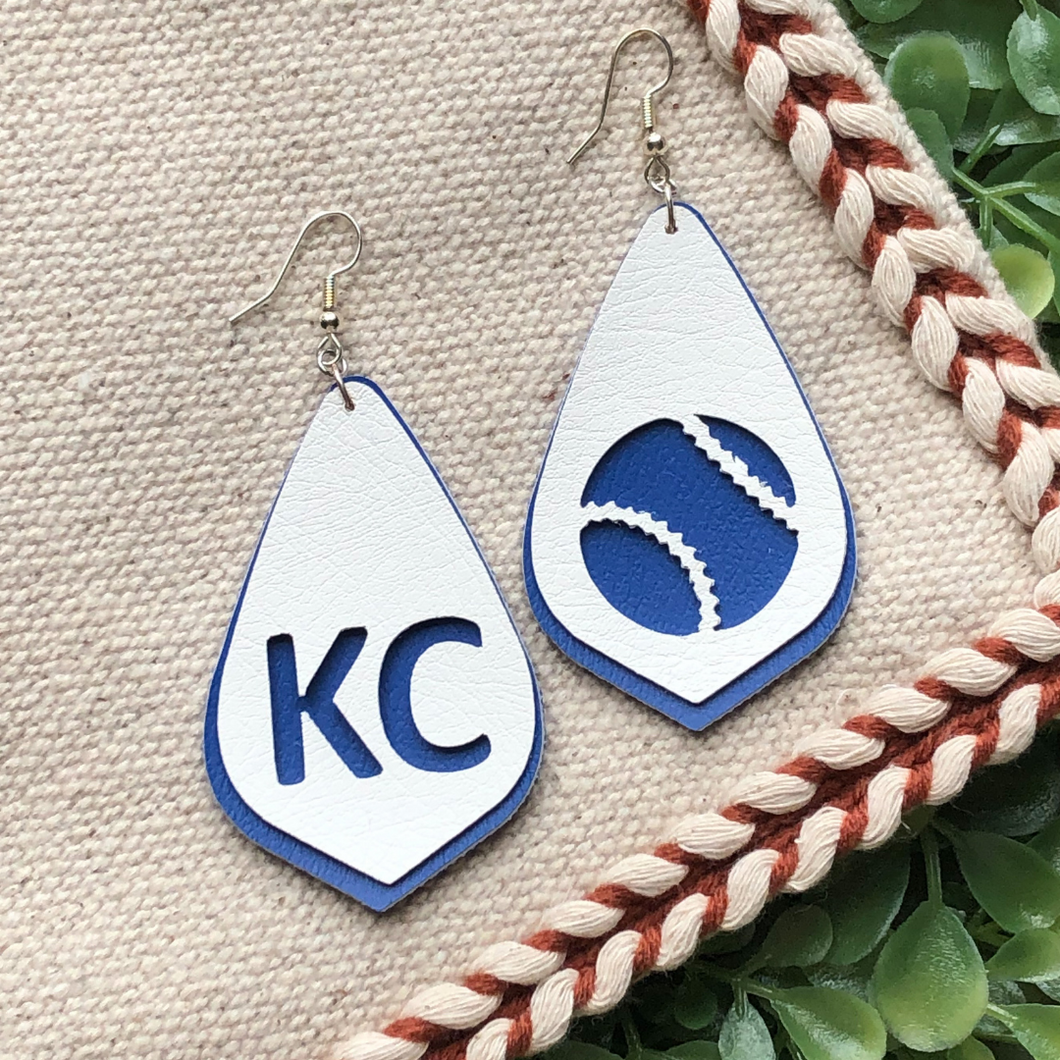 Teardrop KC Baseball Earrings | FH&L Creations