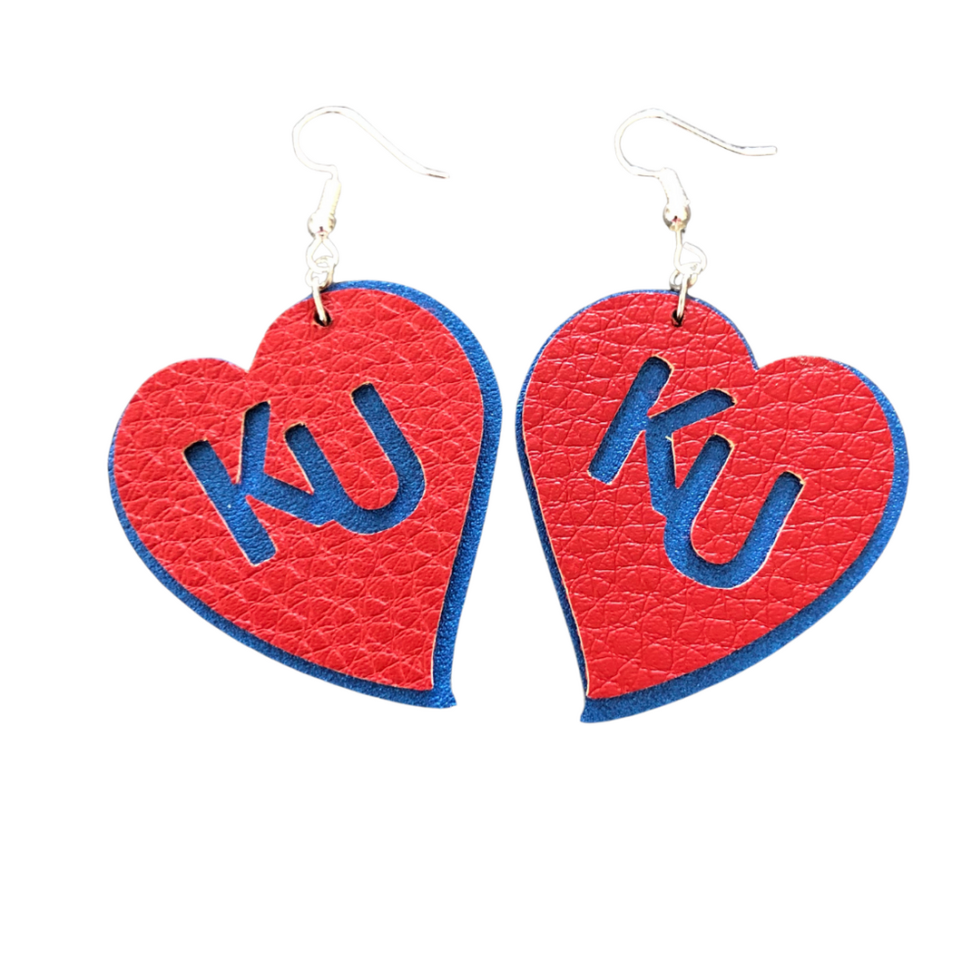 KU Hearts Earrings | FH&L Creations