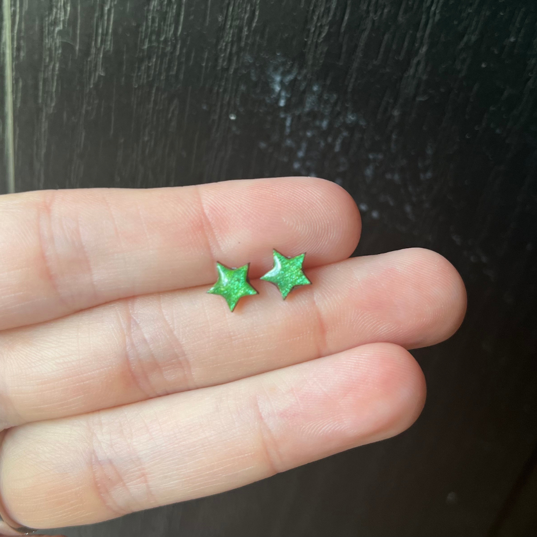 Mini Green Star Studs