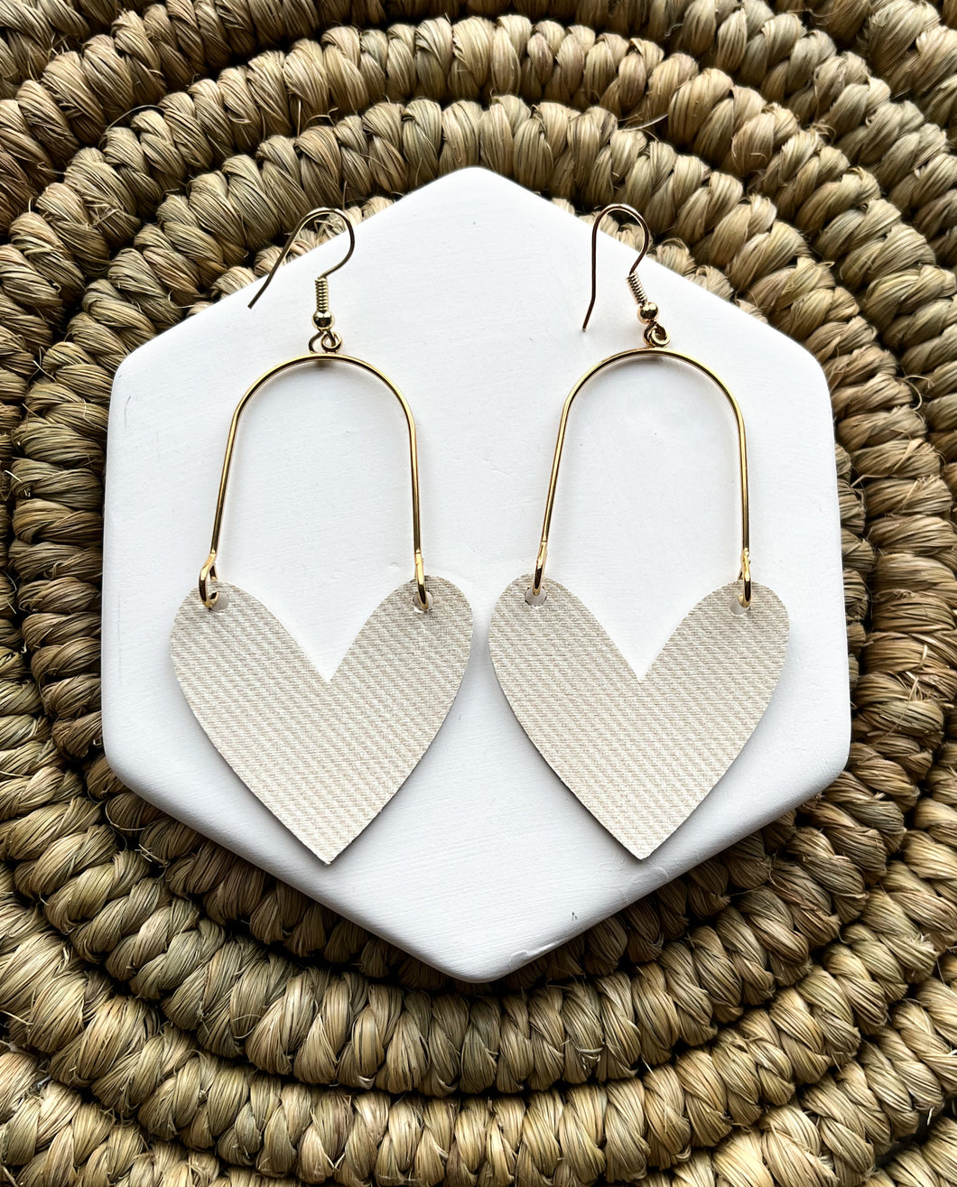 Ivory Hearts Earrings | FH&L Creations