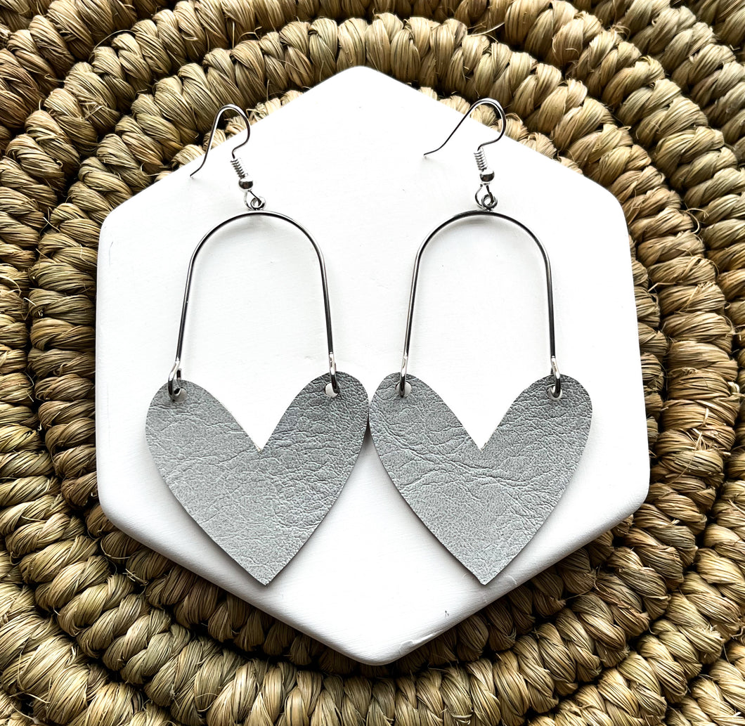 Gray Hearts Earrings | FH&L Creations